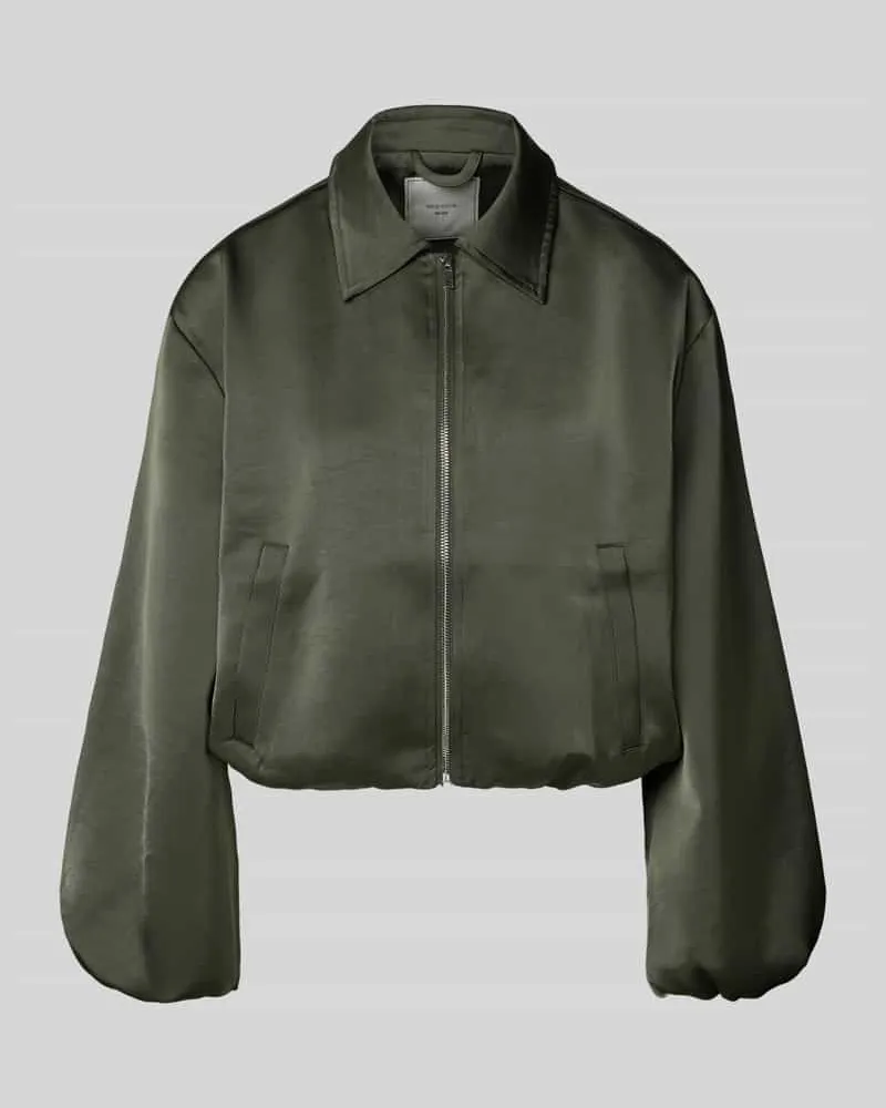 Neo Noir Relaxed Fit Jacke aus Satin Modell 'Denielle Dunkelgruen