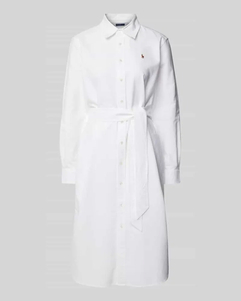 Ralph Lauren Hemdblusenkleid mit Logo-Stitching Modell 'CORY Weiss
