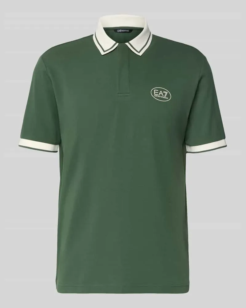 EA7 Regular Fit Poloshirt mit Logo-Print Gruen
