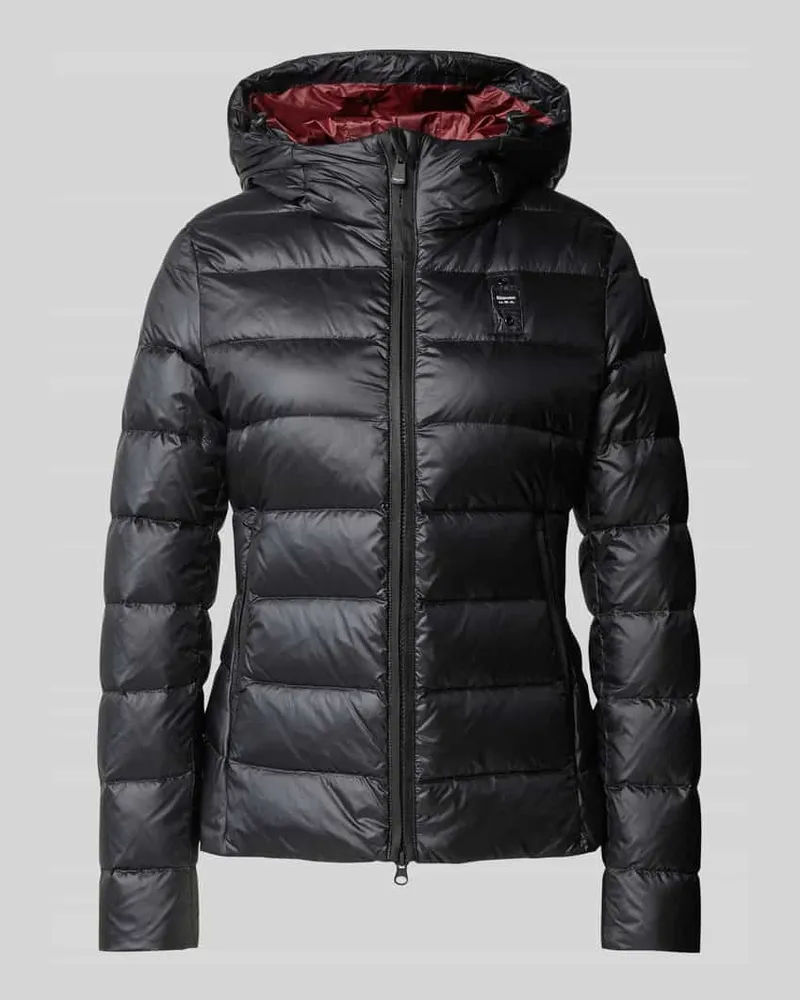 Blauer Steppjacke mit Zwei-Wege-Reißverschluss Black