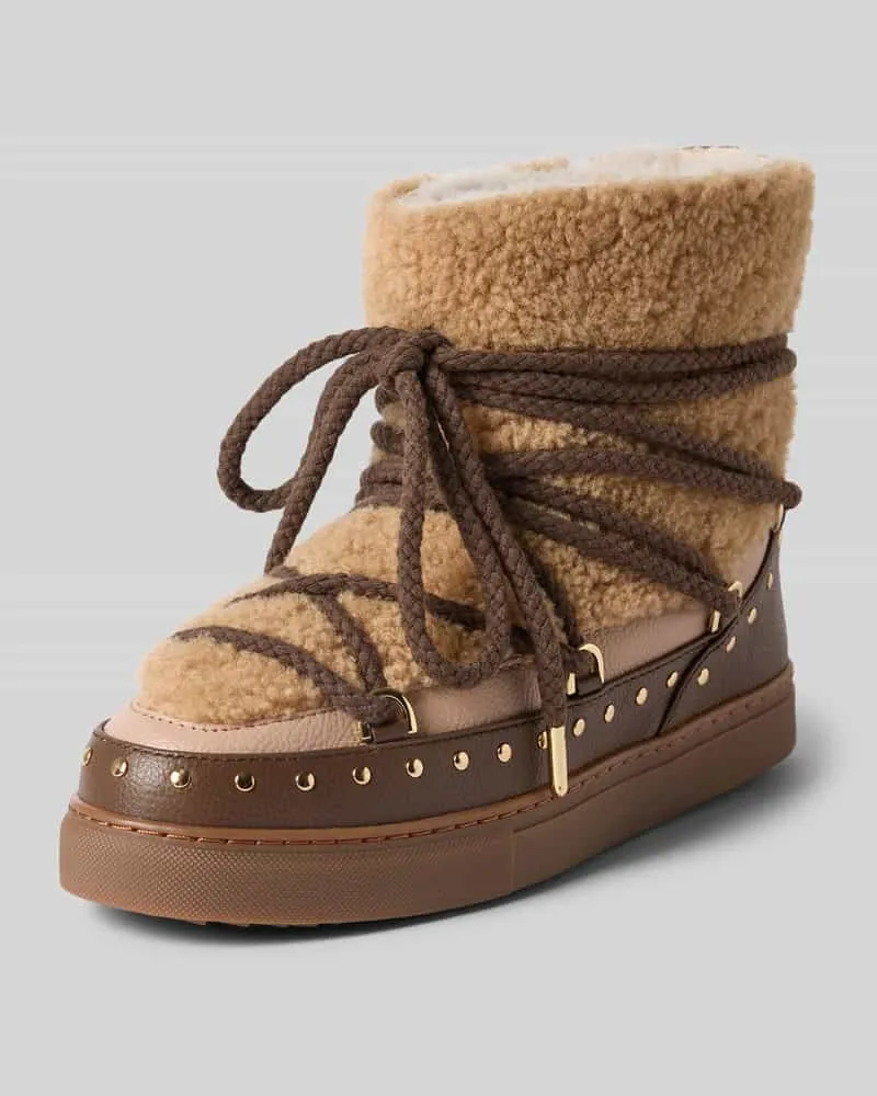 INUIKII Boots mit Kontrastbesatz Modell 'Curly Rock Sand