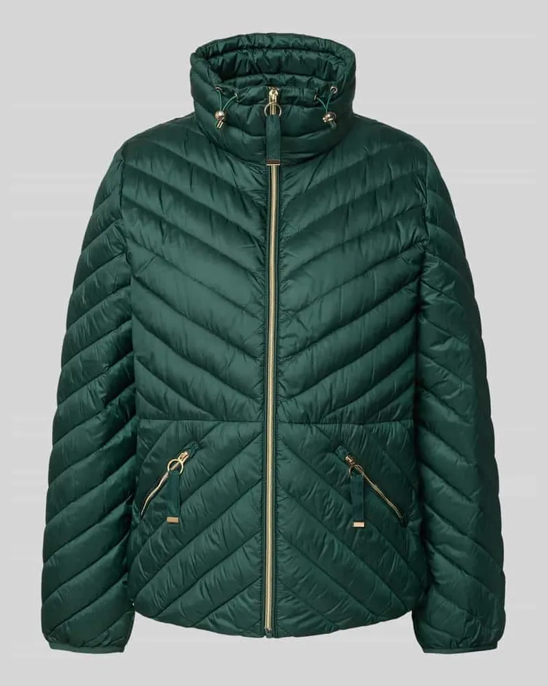 Christian Berg Steppjacke mit Stehkragen und Reißverschlusstaschen Dunkelgruen