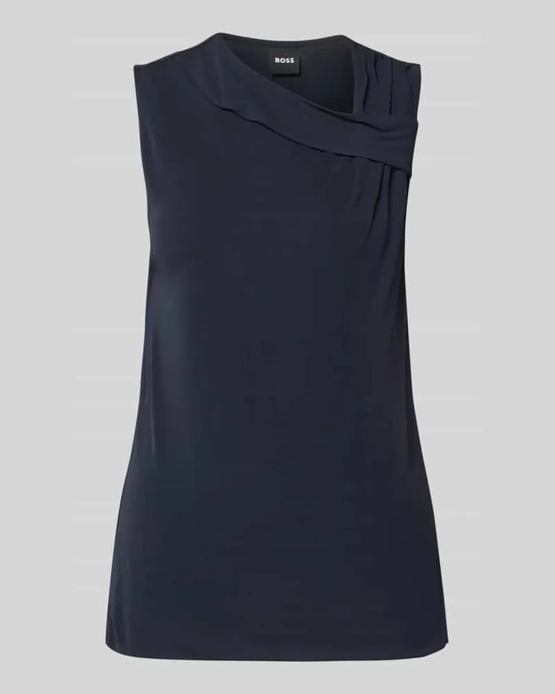 HUGO BOSS Slim Fit Top aus reiner Viskose Modell 'Epuete Marine