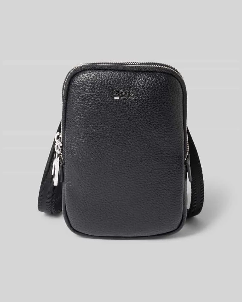 HUGO BOSS Umhängetasche in Leder-Optik Modell 'Ray EVO_Phone Holder Black