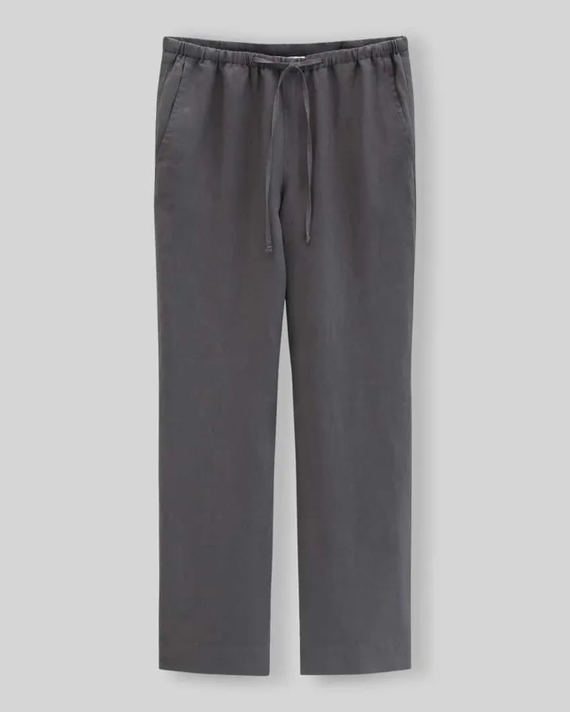 Marc O'Polo Straight Fit Leinenhose aus reinem Leinen Dunkelgrau