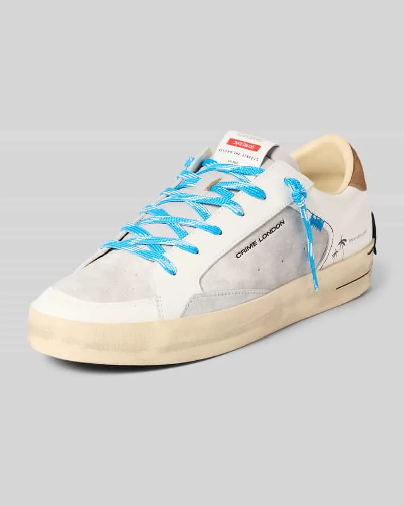 Crime Sneaker aus Leder mit Label-Details Weiss
