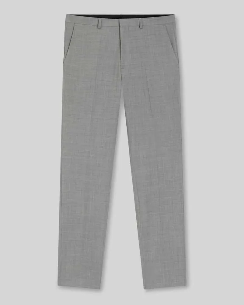 HUGO BOSS Slim Fit Anzughose aus Woll-Mix Modell 'HESTEN Silber