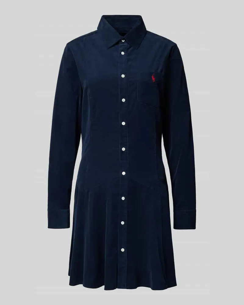 Ralph Lauren Regular Fit Shirt Dress in Cord-Optik Marine