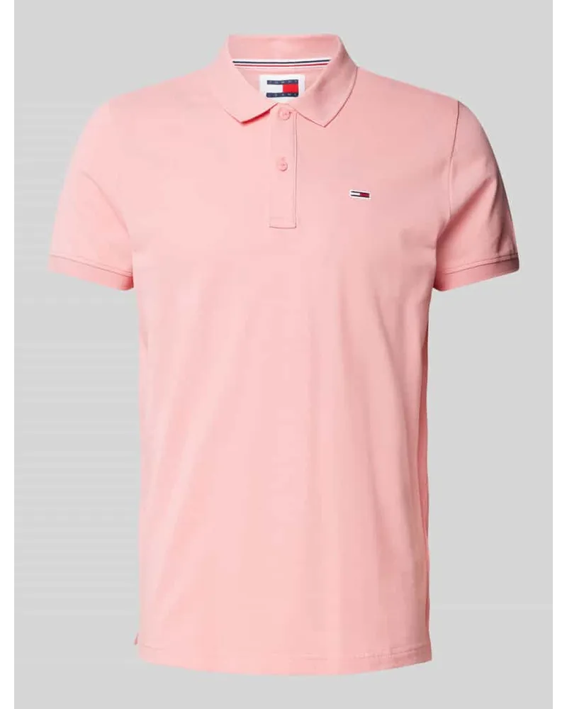 Tommy Hilfiger Slim Fit Poloshirt mit Logo-Stitching Hellrosa