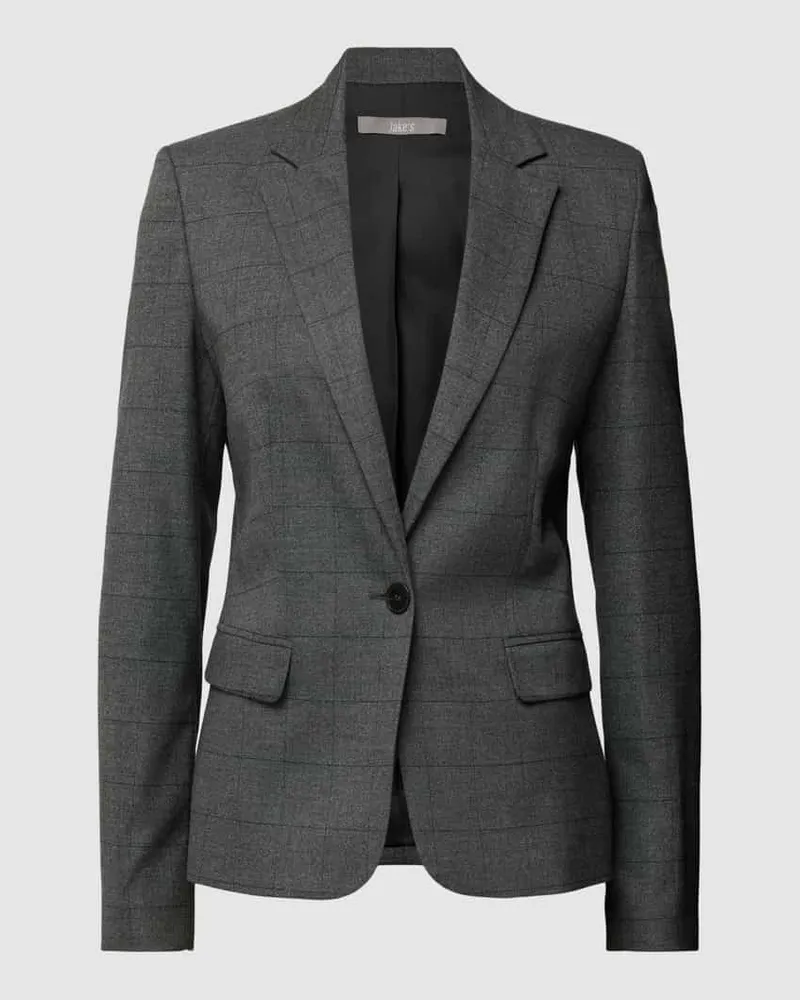 JAKE*S Blazer mit Gitterkaro Anthrazit