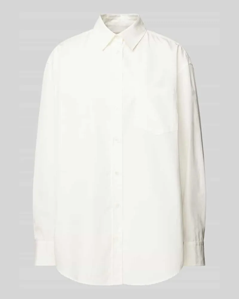 Max Mara Hemdbluse mit Brusttasche Offwhite