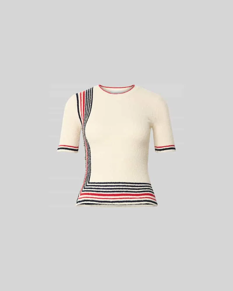 Paco Rabanne Slim Fit T-Shirt in strick-Optik Marine