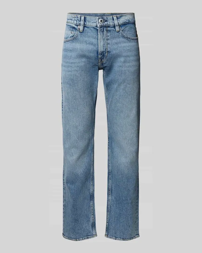 G-STAR RAW Straight Leg Jeans mit Eingriff- und Gesäßtaschen Modell 'Mosa Jeansblau