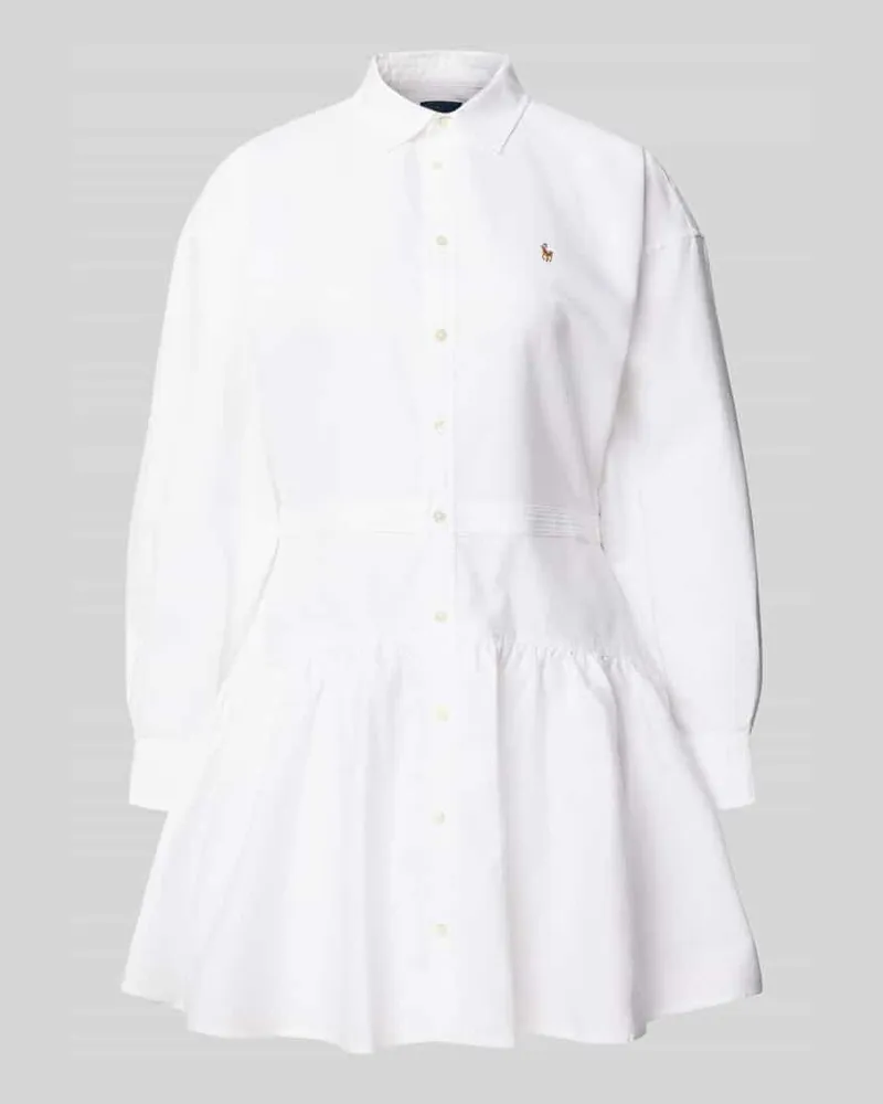 Ralph Lauren Tailliertes Blusenkleid aus reiner Baumwolle Weiss