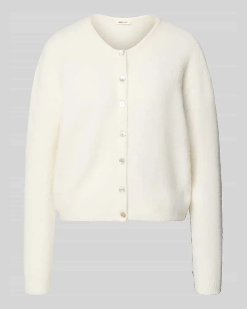 American Vintage Strickjacke mit Woll-Anteil Modell 'VITOW Offwhite