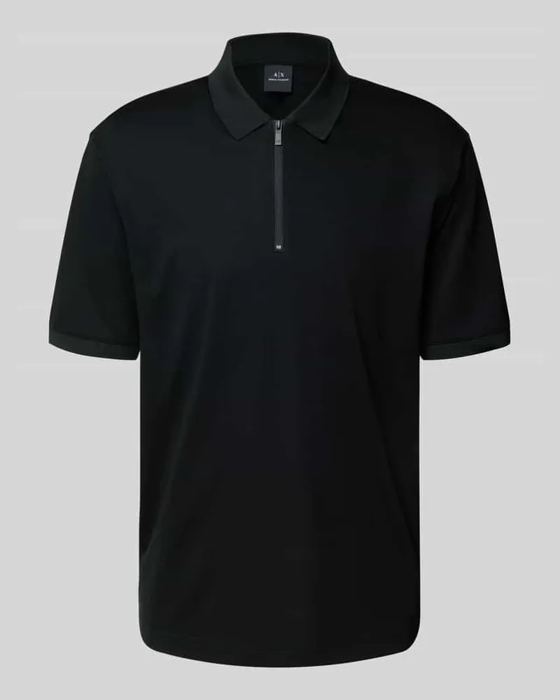 Armani Exchange Poloshirt mit kurzem Reißverschluss Black