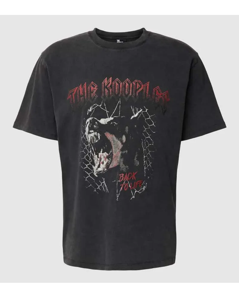 The Kooples T-Shirt mit Motiv-Print Black