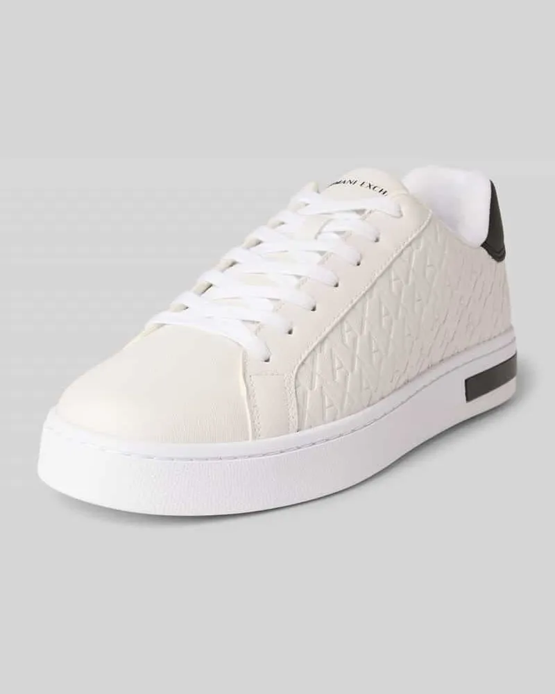 Armani Exchange Sneaker mit Logo-Muster Modell 'SAFFIANO Weiss