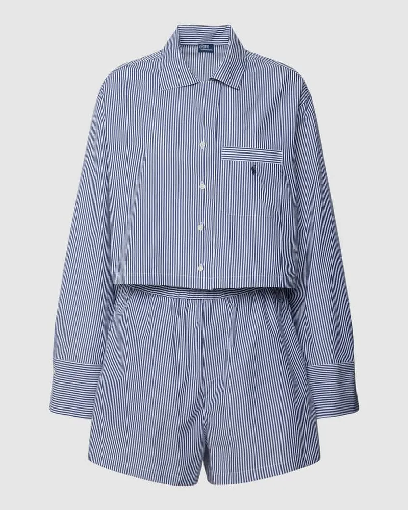 Ralph Lauren Pyjama mit Streifenmuster Marine