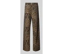 Regular Fit Jeans mit Animal-Print Modell 'Simona Leopard