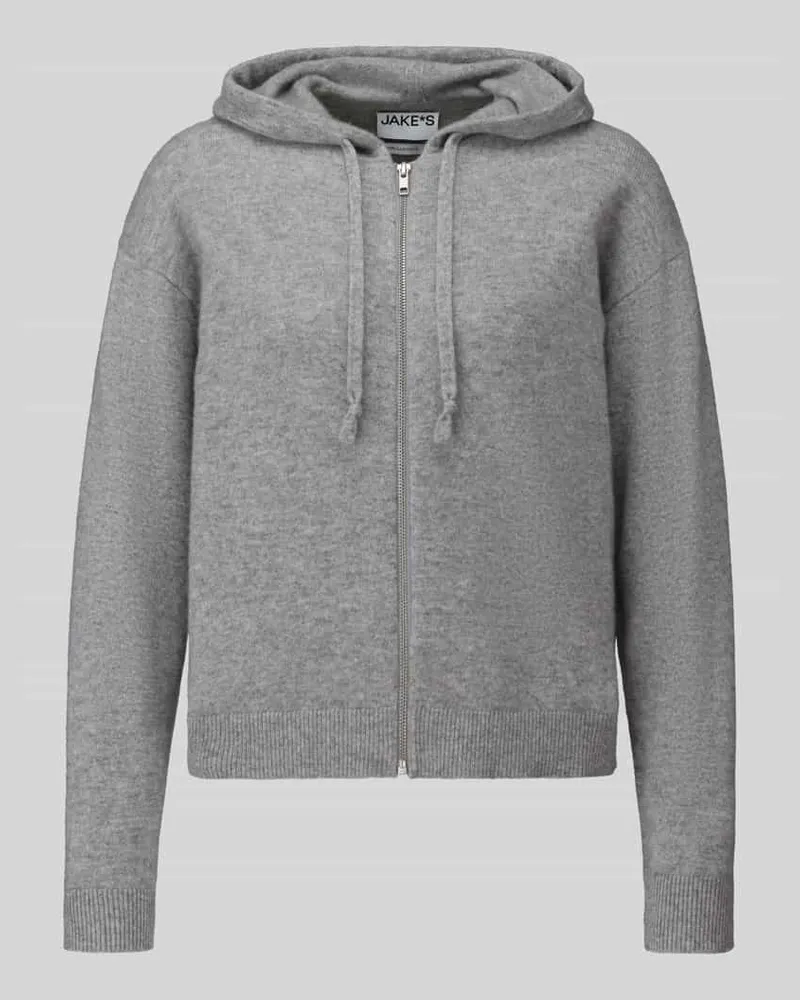 JAKE*S Regular Fit Strickjacke aus reinem Kaschmir Silber