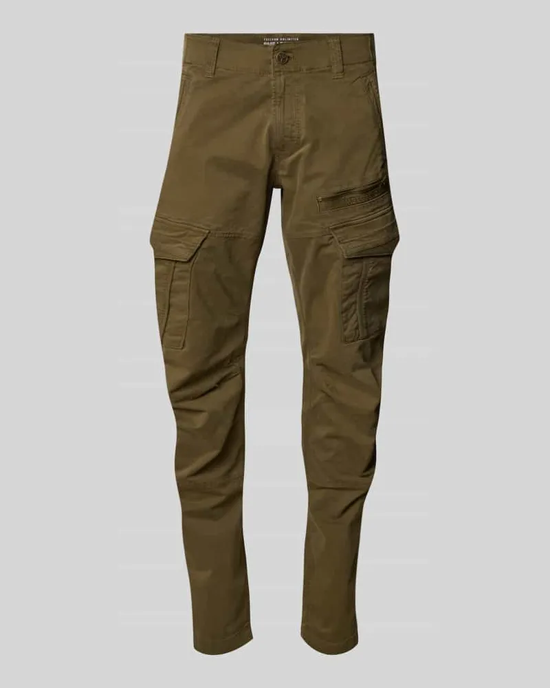 PME Legend Slim Fit Hose aus Baumwoll-Mix in Cargo-Optik Oliv