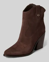 Guess Lederstiefeletten mit Stickerei Modell 'JALELLA Mittelbraun