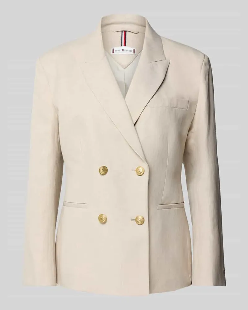 Tommy Hilfiger Regular Fit Blazer mit Leinen-Anteil Beige