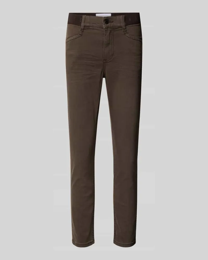 ANGELS  Slim Fit Jeans mit Logo-Stitching Modell 'Ornella Dunkelbraun