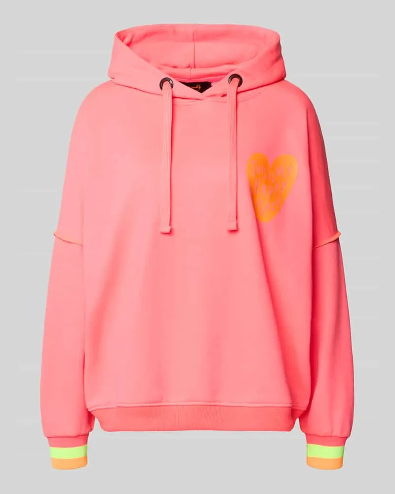 Miss Goodlife Oversized Hoddie mit Motiv-Print Pink