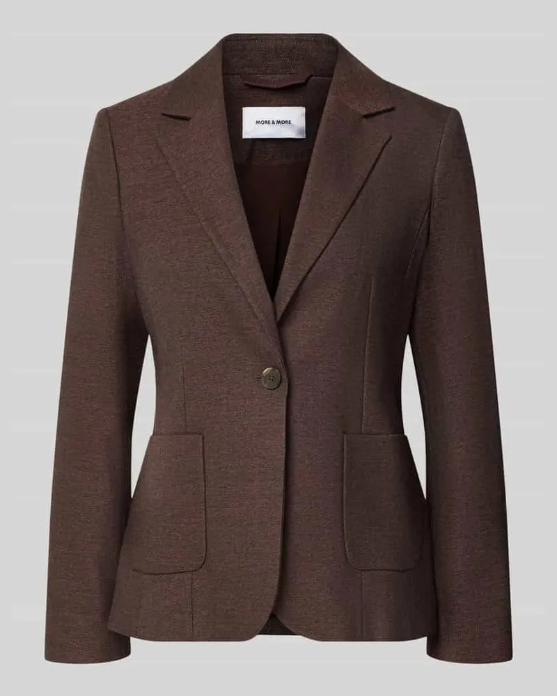 More & More Regular Fit Blazer mit Reverskragen Dunkelbraun