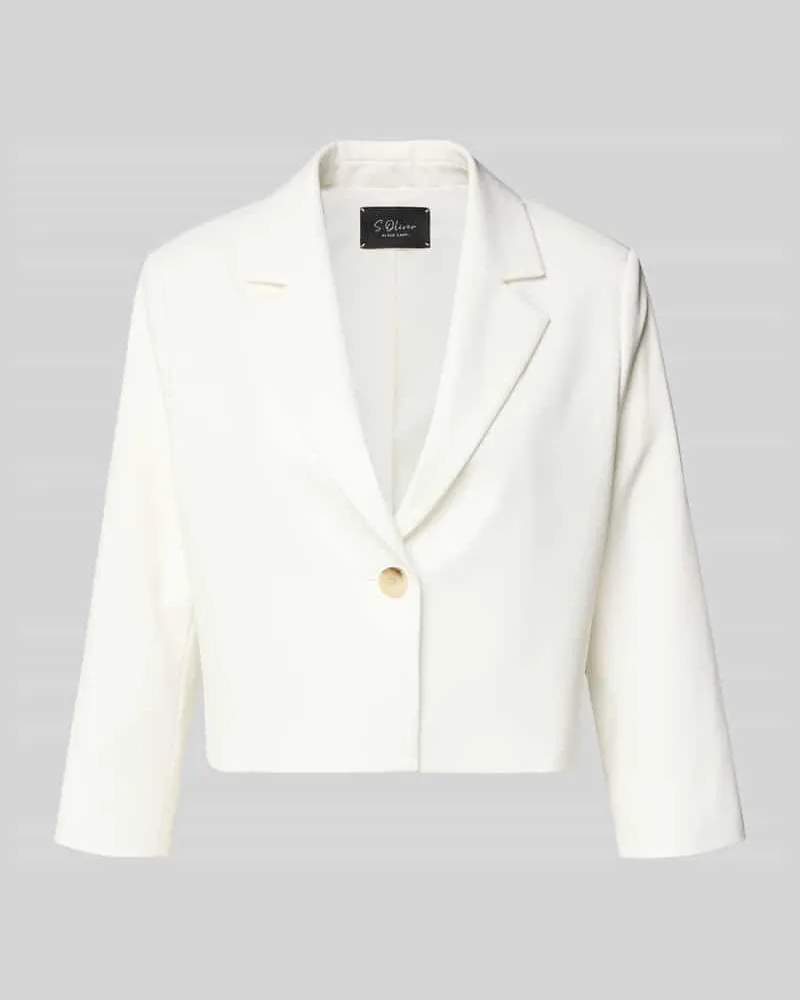 S.Oliver Regular Fit Kurzblazer mit 1-Knopf-Verschluss Weiss