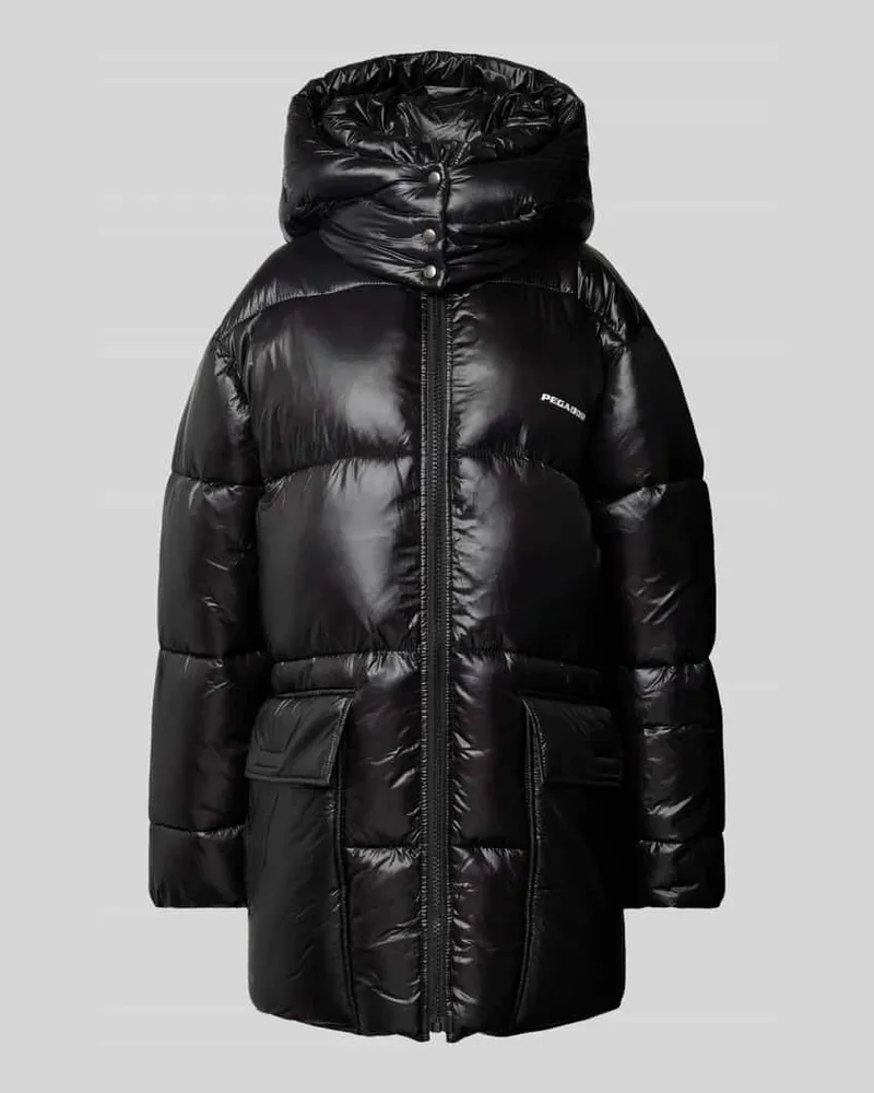 PEGADOR Steppmantel mit Kapuze Modell 'IZZY Black