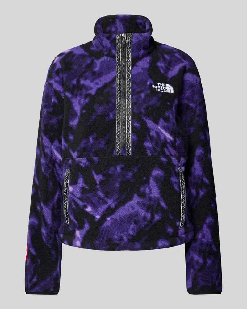 The North Face Fleecepullover mit Label-Patch Lila