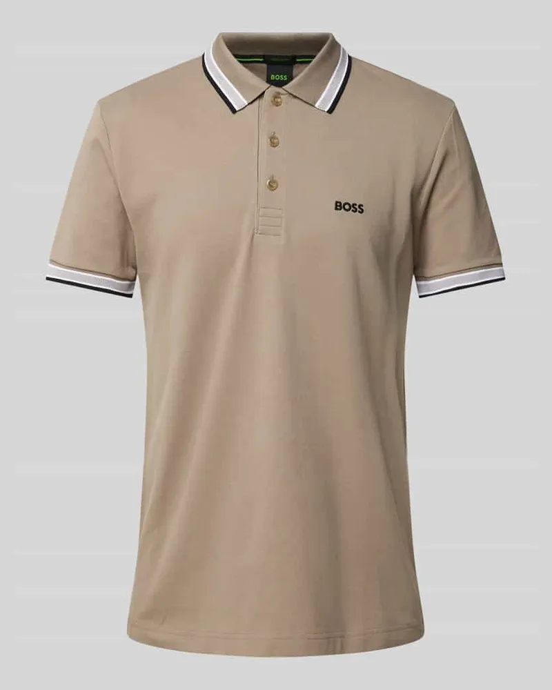 HUGO BOSS Regular Fit Poloshirt mit Label-Stitching Modell 'PADDY Sand