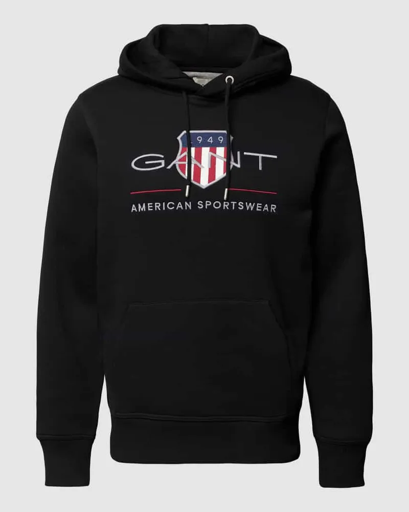 Gant Hoodie mit Label-Stitching Modell 'ARCHIVE SHIELD Black