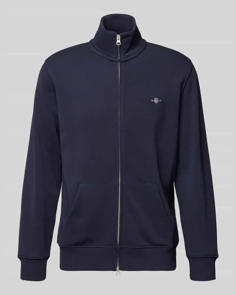 Gant Sweatjacke mit Label-Stitching Marine