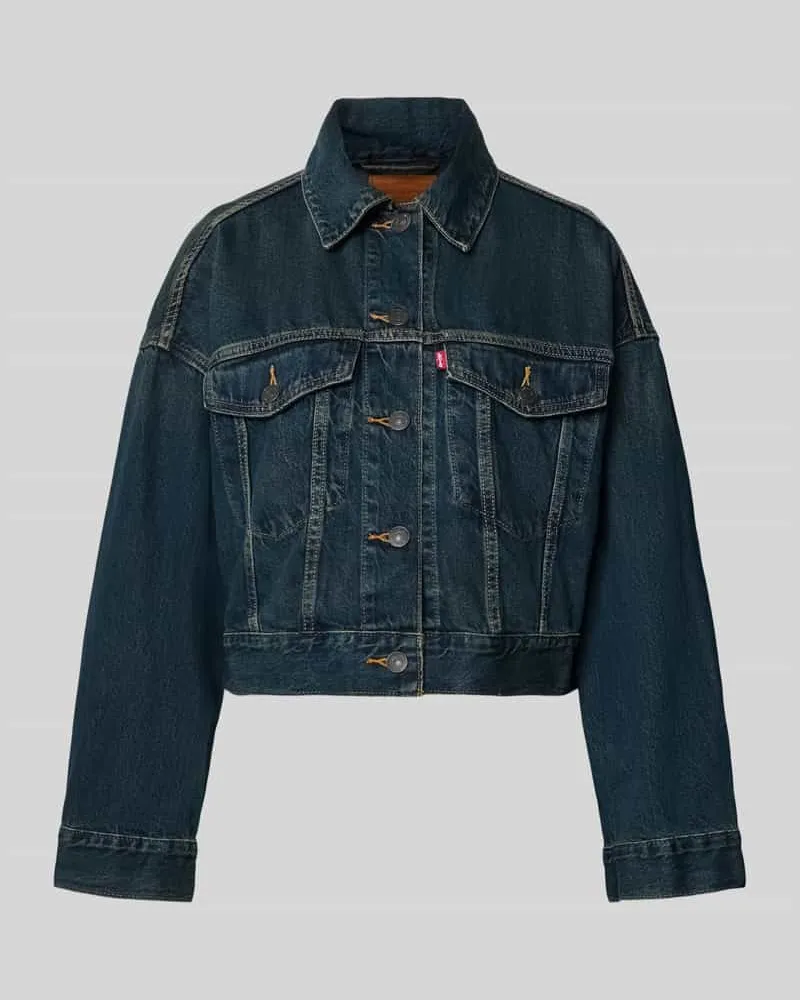 Levi's Jeansjacke mit Label-Detail Modell 'LOOSE CROP TRUCKER Blau