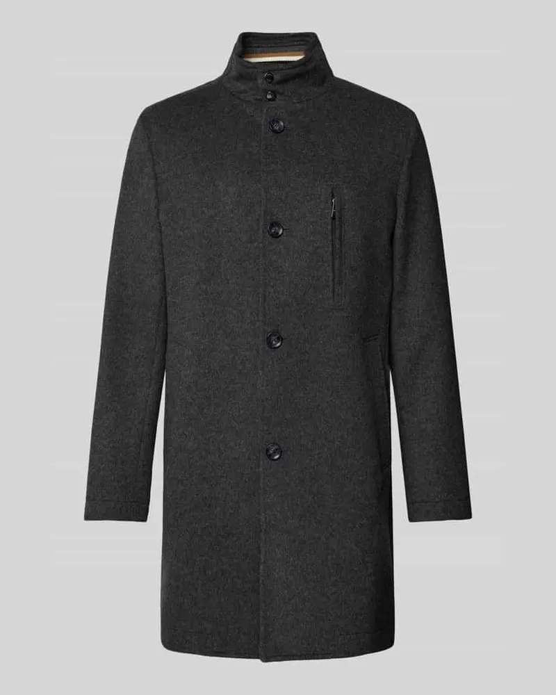 HUGO BOSS Regular Fit Mantel aus Schurwoll-Kaschmir-Mix Modell 'HYDE Mittelgrau