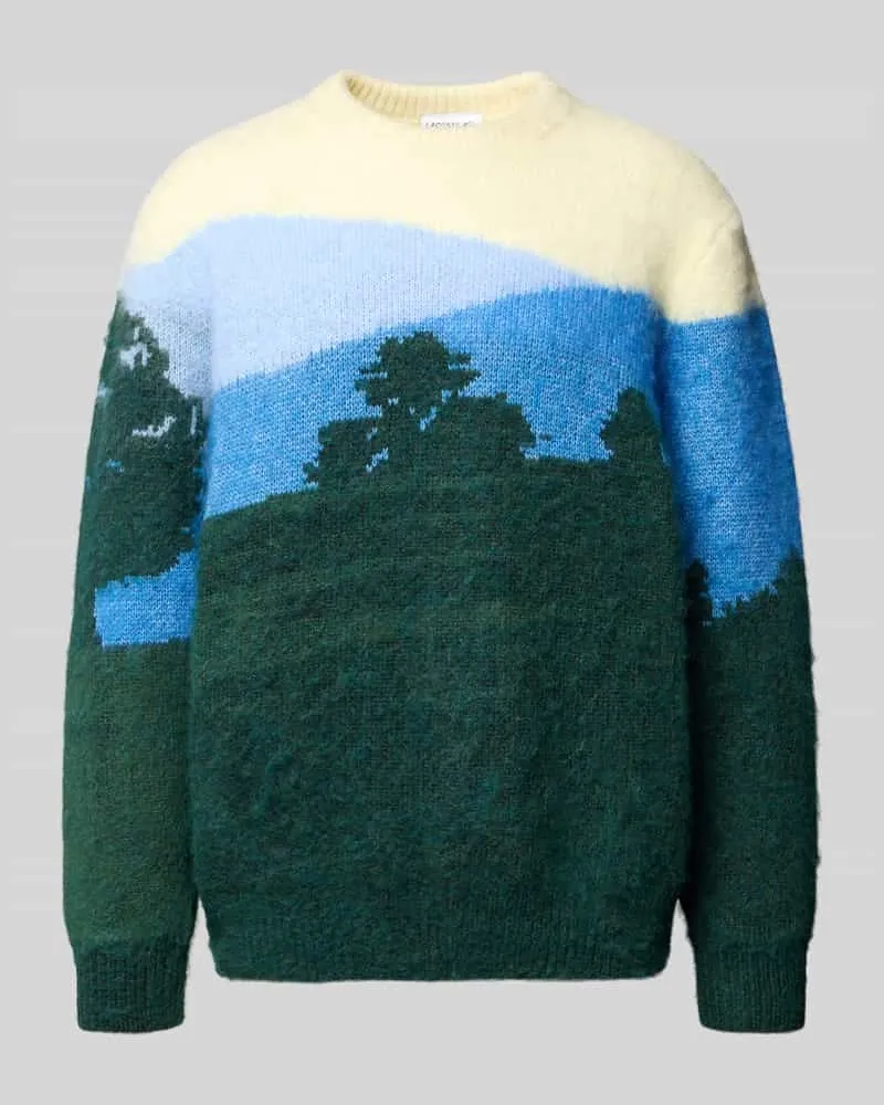 Lacoste Regular Fit Strickpullover mit Woll-Alpaka-Anteil Gruen