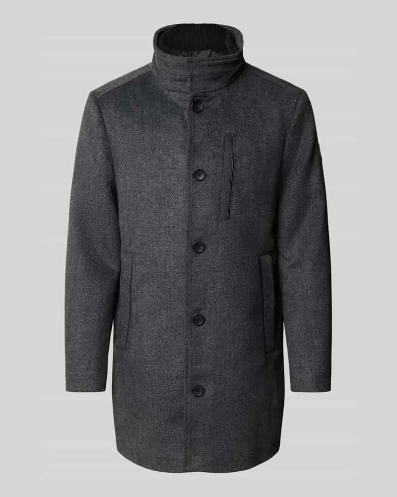 Tom Tailor Regular Fit Wollmantel mit Stehkragen Marine