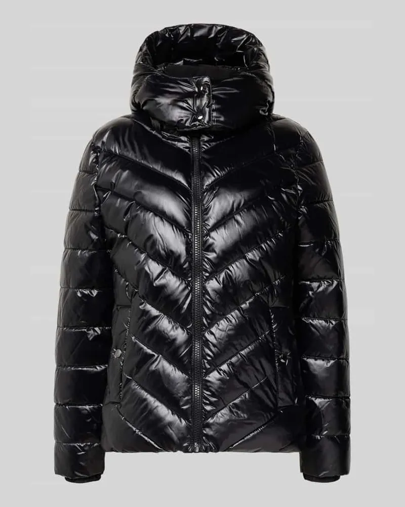 Christian Berg Steppjacke mit Kapuze und Reißverschluss Black