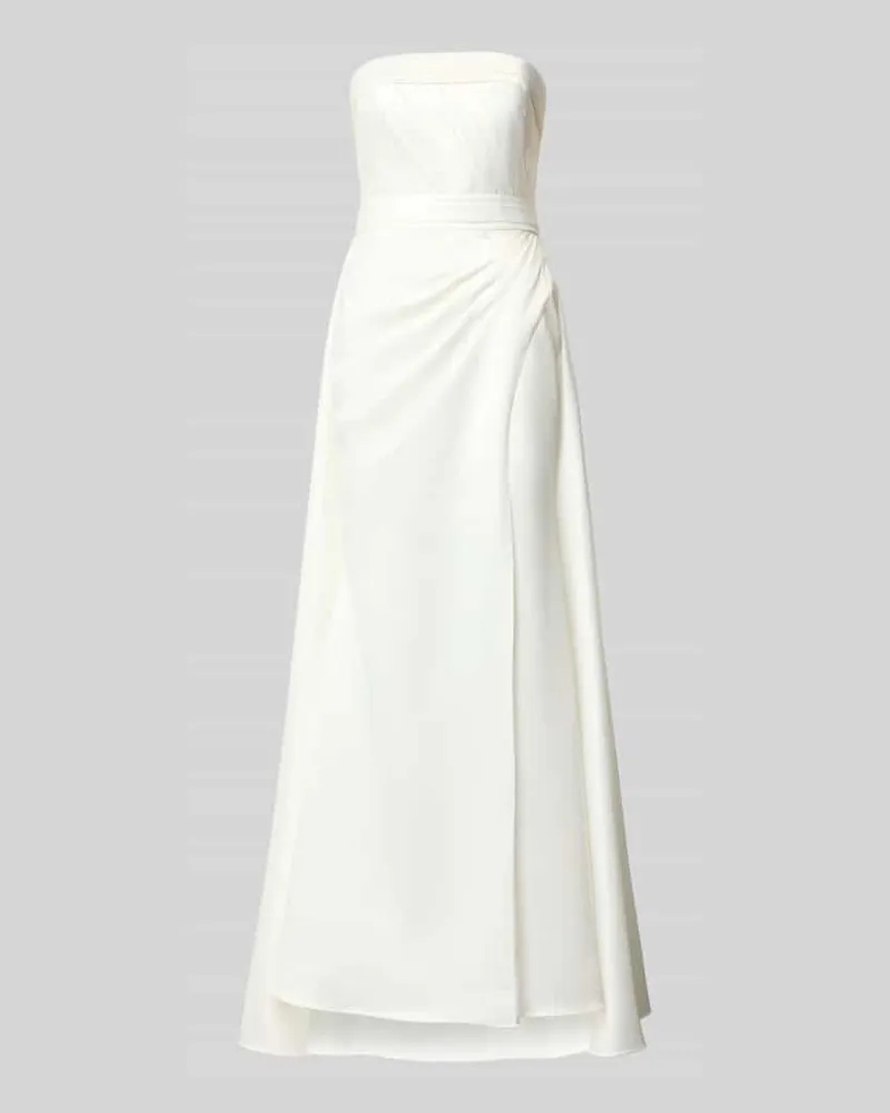 LUXUAR Abendkleid im Off-Shoulder-Look mit Gehschlitz Offwhite