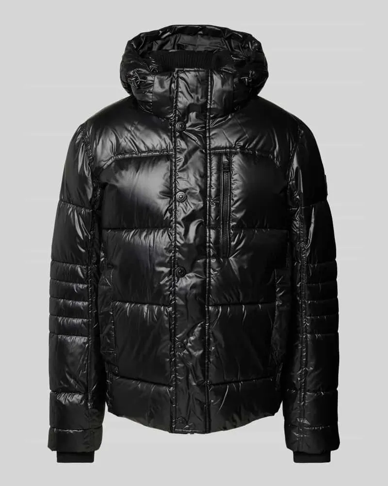 Tom Tailor Regular Fit Steppjacke aus atmungsaktivem Material mit abnehmbarer Kapuze Black