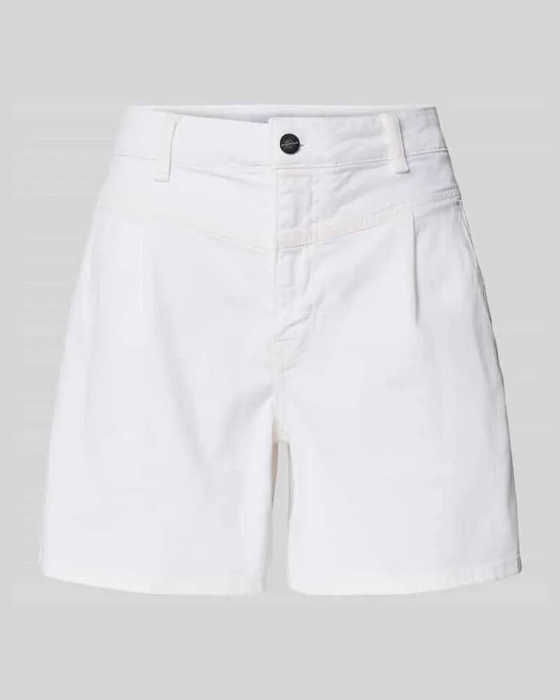 Rich&Royal Relaxed Fit Jeansshorts mit Bundfalten Weiss