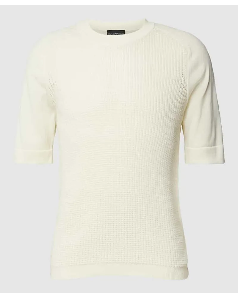 Emporio Armani T-Shirt mit Strukturmuster Offwhite