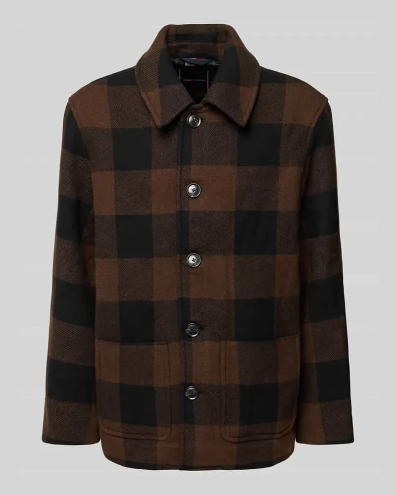 Tommy Hilfiger Oversized Hemdjacke aus Woll-Mix Black