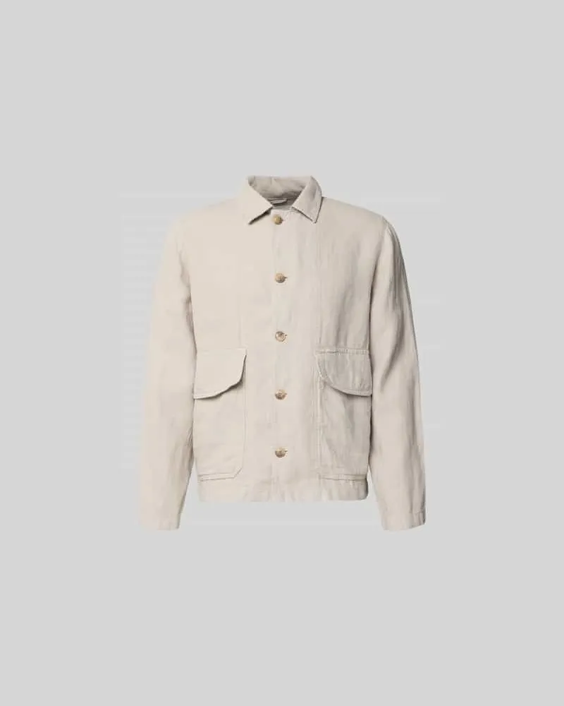 Closed Hemdjacke aus reinem Leinen Graphit