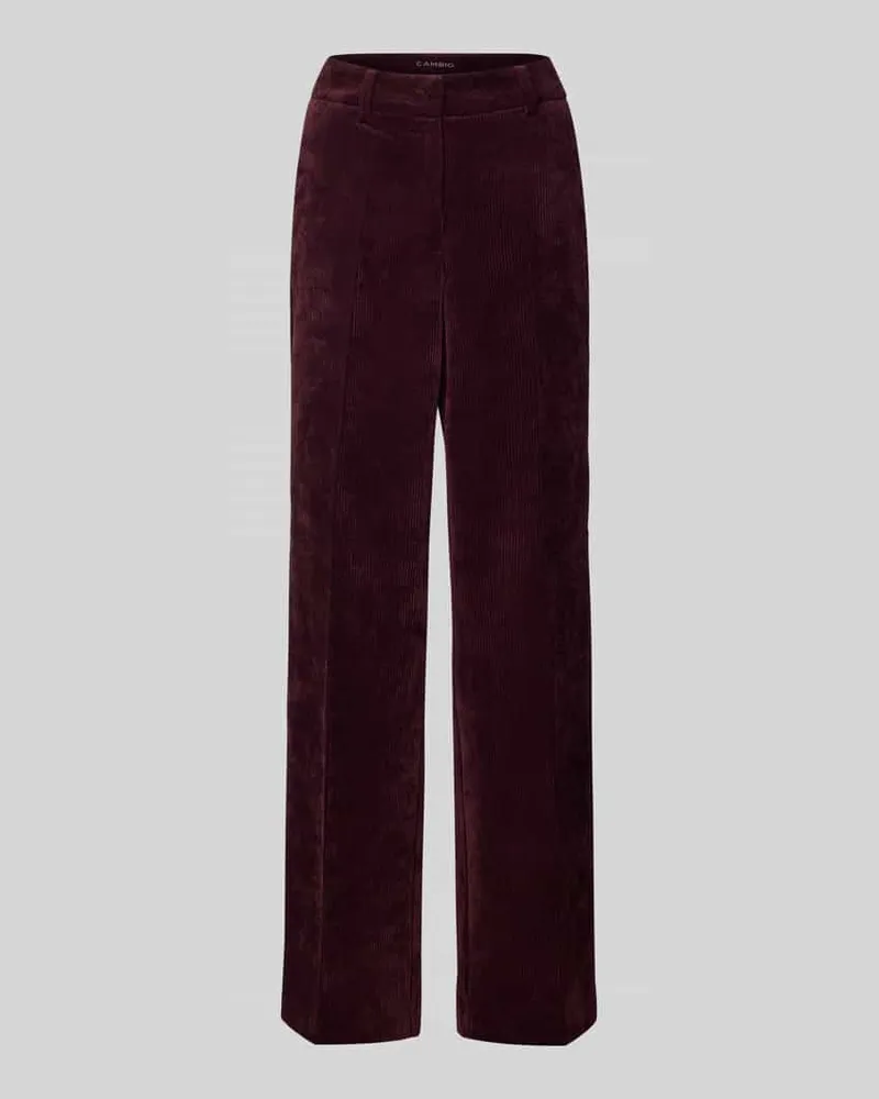 Cambio Wide Fit Cordhose mit Bügelfalten Modell 'Amelie Bordeaux