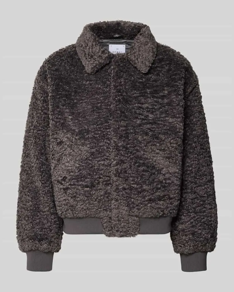 Edwin Jeans Jacke aus Teddyfell Modell 'CAMDEN Graphit